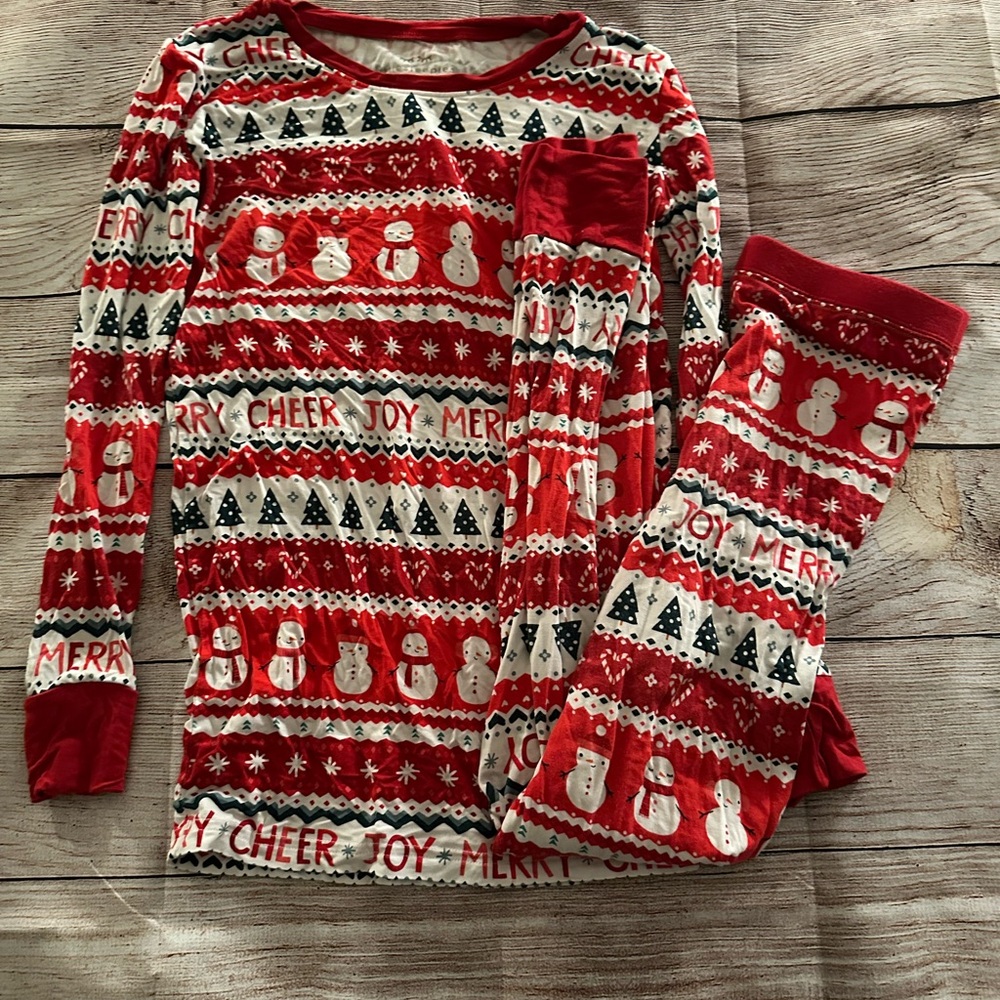 Little Sleepies Red Snowman Pajama Set